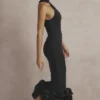 Abito midi nero con peplo Juniper