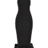 Abito midi nero con peplo Juniper