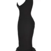 Abito midi nero con peplo Juniper