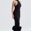 Abito midi nero con peplo Juniper