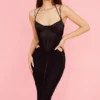 Abito midi nero con ruches Maya