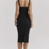 Abito midi nero con scollo a cuore Bellissima