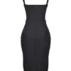 Abito midi nero con scollo a cuore Bellissima