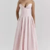 Abito midi rosa senza spalline Lady Ballerina