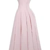 Abito midi rosa senza spalline Lady Ballerina