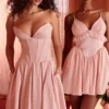 Abito midi rosa senza spalline Lady Ballerina