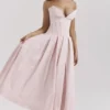 Abito midi rosa senza spalline Lady Ballerina