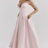 Abito midi rosa senza spalline Lady Ballerina