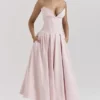 Abito midi rosa senza spalline Lady Ballerina