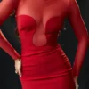 Abito midi scollato Darcy Scarlet