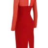 Abito midi scollato Darcy Scarlet