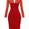 Abito midi scollato Darcy Scarlet