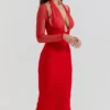 Abito midi scollato Yasmin Scarlet