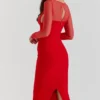 Abito midi scollato Yasmin Scarlet