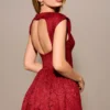 Abito midi senza schienale in pizzo Berry Debutante