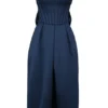 Abito midi senza spalline con fiocchi staccabili Bellina blu notte