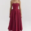 Abito midi senza spalline con fiocco staccabile Pandora Berry
