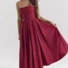Abito midi senza spalline con fiocco staccabile Pandora Berry