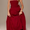 Abito midi senza spalline con fiocco staccabile Pandora Berry