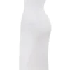 Abito midi senza spalline in maglia a coste Oriana