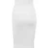 Abito midi senza spalline in maglia a coste Oriana