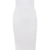 Abito midi senza spalline in maglia a coste Oriana