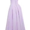Abito midi senza spalline in tulle e twill Lady Orchid