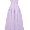 Abito midi senza spalline in tulle e twill Lady Orchid
