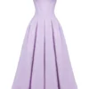 Abito midi senza spalline in tulle e twill Lady Orchid