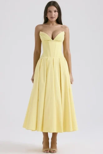 Abito midi senza spalline in tulle Lady Sunshine