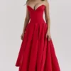 Abito midi senza spalline Lady Scarlet