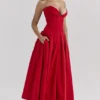 Abito midi senza spalline Lady Scarlet