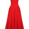 Abito midi senza spalline Lady Scarlet