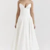 Abito midi senza spalline Lady White