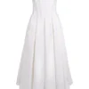 Abito midi senza spalline Lady White