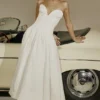 Abito midi senza spalline Lady White