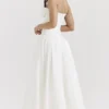 Abito midi senza spalline Lady White
