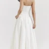 Abito midi senza spalline Lady White