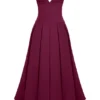 Abito midi senza spalline Lady Wine
