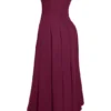 Abito midi senza spalline Lady Wine