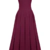 Abito midi senza spalline Lady Wine