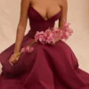 Abito midi senza spalline Lady Wine