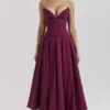 Abito midi senza spalline Lady Wine