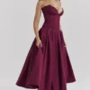 Abito midi senza spalline Lady Wine