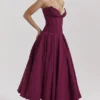 Abito midi senza spalline Lady Wine