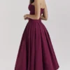 Abito midi senza spalline Lady Wine