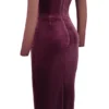 Abito midi senza spalline Leora Mulberry