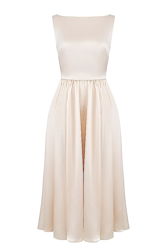 Abito midi vintage color crema “Shayla”