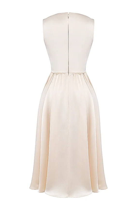 Abito midi vintage color crema “Shayla”