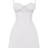 Abito mini a corsetto bianco Carlotta